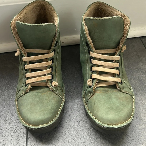 On Foot 29001 High Top Green  Sneaker in Kaki Khaki. Size 38 - Picture 5 of 10